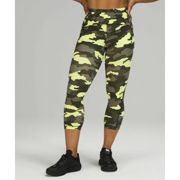 Lululemon Women's Swift Free High Rise Cropped 21" Tight Legging Pants Camo - Picture 1 of 6